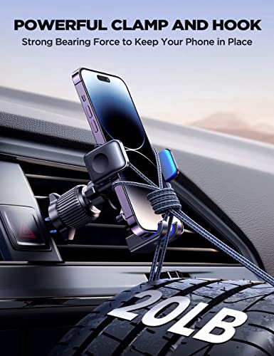 JOYROOM Mini Air Vent Phone Mount for Car, Hands Free Phone Holder with Telescopic Clamping & Folding Back, Car Mount for All iPhone Samsung & Other Smartphone