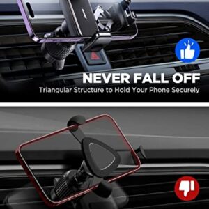 JOYROOM Mini Air Vent Phone Mount for Car, Hands Free Phone Holder with Telescopic Clamping & Folding Back, Car Mount for All iPhone Samsung & Other Smartphone