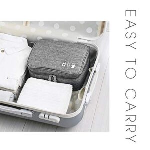 Electronics Organizer, OrgaWise Electronic Accessories Bag Travel Cable Organizer Three-Layer for iPad Mini, Kindle, Hard Drives, Cables, Chargers (Two-Layer-Grey)