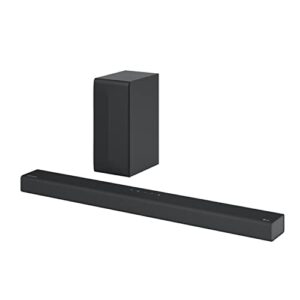 lg s65q 3.1ch high-res audio sound bars for tv, dts virtual:x, synergy tv, meridian, hdmi, wireless subwoofer, black