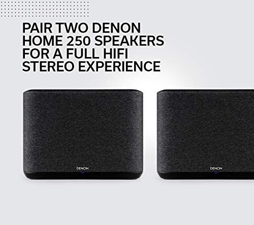 Denon Home 250 Wireless Speaker, HEOS and Alexa Built-in, AirPlay 2, and Bluetooth, Compact Design, Black