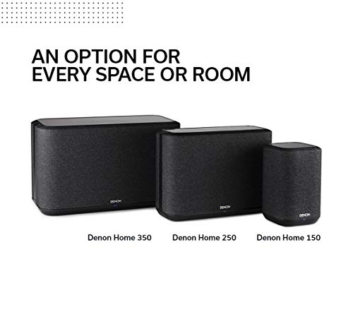 Denon Home 250 Wireless Speaker, HEOS and Alexa Built-in, AirPlay 2, and Bluetooth, Compact Design, Black