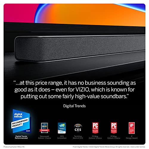 VIZIO M-Series Elevate 5.1.2 Immersive Sound Bar with 13 High-Performance Speakers, Dolby Atmos, DTS:X, Wireless Subwoofer, Adaptive Height Speakers and Alexa Compatibility, M512E-K6, 2023 Model