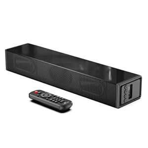 larksound small sound bar for tv/pc/gaming, surround sound system, mini tv speaker soundbar with bluetooth/hdmi arc/optical/aux/usb connections