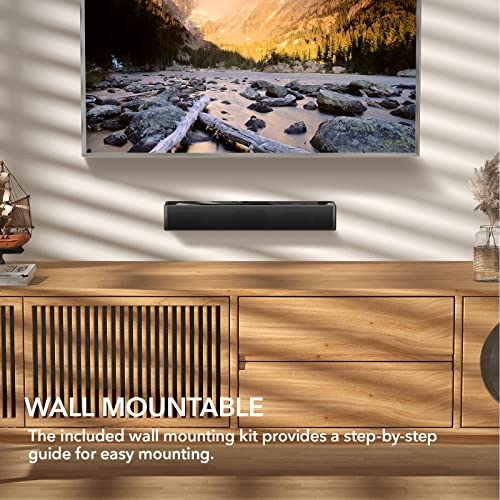 LARKSOUND Small Sound Bar for TV/PC/Gaming, Surround Sound System, Mini TV Speaker Soundbar with Bluetooth/HDMI ARC/Optical/AUX/USB Connections