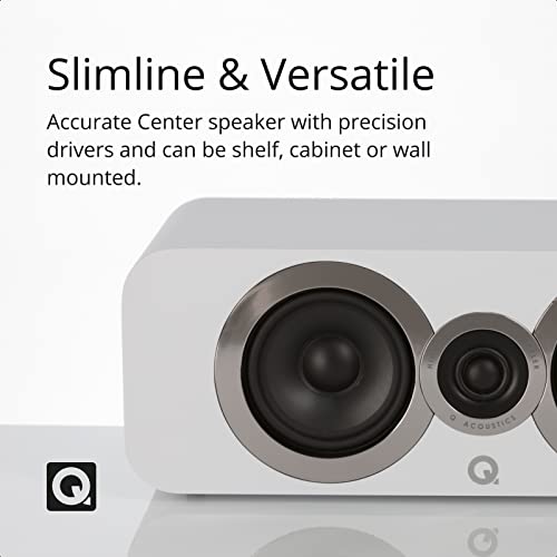 Q Acoustics 3090Ci Center Speaker Arctic White - 2-Way Reflex Enclosure Type, 2 x 4 Mid/Bass Driver, 1 x 0.9 Tweeter - Active Speakers/HiFi Speakers for Home Theater Sound System