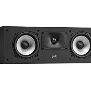 Polk Monitor XT30 Compact Center Channel Speaker - Hi-Res Audio Certified, Dolby Atmos & DTS:X Compatible, 1" Terylene Tweeter & Dual 5.25" Dynamically Balanced Woofer, Midnight Black