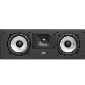 Polk Monitor XT30 Compact Center Channel Speaker - Hi-Res Audio Certified, Dolby Atmos & DTS:X Compatible, 1" Terylene Tweeter & Dual 5.25" Dynamically Balanced Woofer, Midnight Black