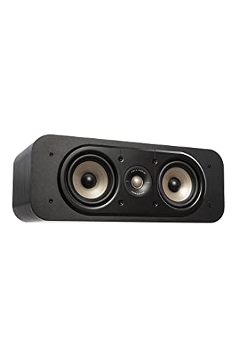 Polk Signature Elite ES30 Center Channel Speaker - Hi-Res Audio Certified and Dolby Atmos & DTS:X Compatible, 1" Tweeter & Two 5.25" Woofers, Dual Power Port for Effortless Bass, Stunning Black