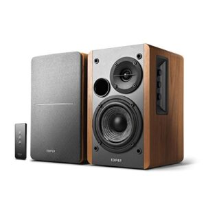 edifier r1280t powered bookshelf speakers – 2.0 stereo active near field monitors – studio monitor speaker – wooden enclosure – 42 watts rms