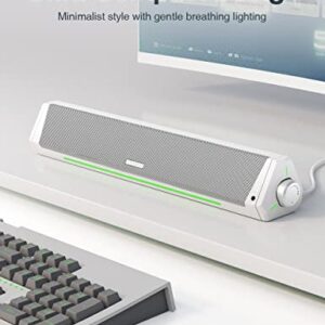 Computer Speakers, Bluetooth Computer Soundbar, HiFi Stereo, 3.5mm Aux-in Connection, USB Powered Computer Speakers for Desktop Monitor, PC, Laptop, Tablets