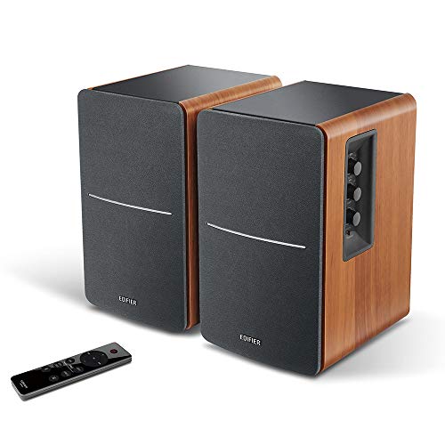 Edifier R1280DBs Active Bluetooth Bookshelf Speakers - Optical Input - 2.0 Wireless Studio Monitor Speaker - 42W RMS with Subwoofer Line Out - Wood Grain