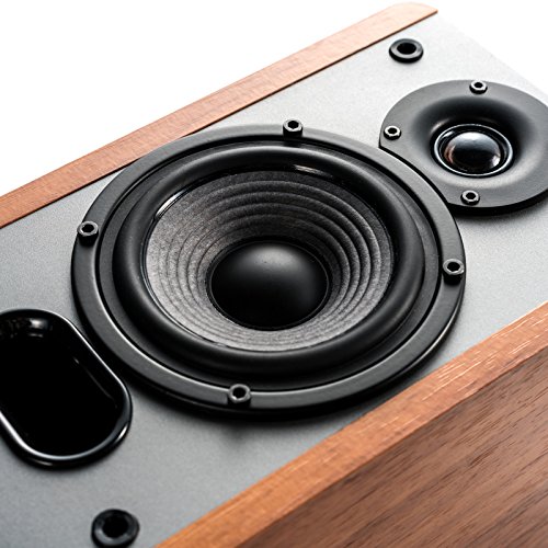 Edifier P12 Passive Bookshelf Speakers - 2-Way Speakers with Built-in Wall-Mount Bracket - Wood Color, Pair - Needs Amplifier or Receiver to Operate