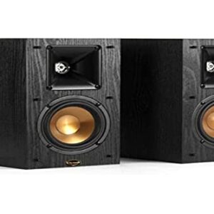 Klipsch Synergy Black Label B-100 Bookshelf Speaker Pair with Proprietary Horn Technology, a 4” High-Output Woofer and a Dynamic .75” Tweeter for Surrounds or Front Speakers in Black