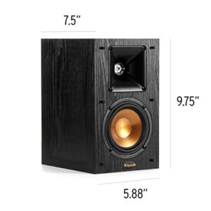 Klipsch Synergy Black Label B-100 Bookshelf Speaker Pair with Proprietary Horn Technology, a 4” High-Output Woofer and a Dynamic .75” Tweeter for Surrounds or Front Speakers in Black