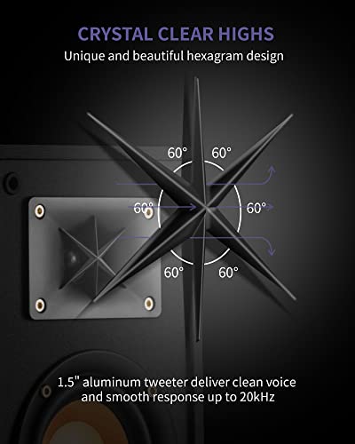 Starfavor 5.25” Passive Bookshelf Speakers Pair, 2-Way Home Stereo Speakers 50 watts RMS, 100 watts Peak Power, 5 inch Wired Audio Speakers for Home Theater -P5