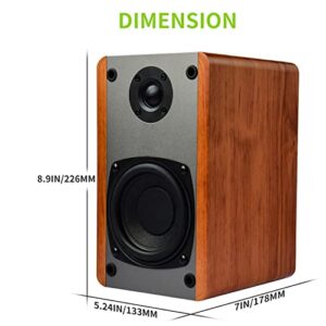 SINGING WOOD T25 Passive 2 Way Bookshelf Speakers with preinstalled Wall Mount Bracket- 4 inch woofer and Silk Dome Tweeter- Receiver or Amplifier Needed to Operate- 60 Watts(Beech Wood-Pair)