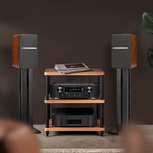 SINGING WOOD T25 Passive 2 Way Bookshelf Speakers with preinstalled Wall Mount Bracket- 4 inch woofer and Silk Dome Tweeter- Receiver or Amplifier Needed to Operate- 60 Watts(Beech Wood-Pair)