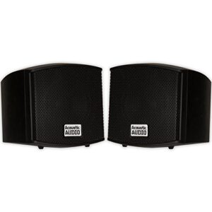 acoustic audio aa321b mountable indoor speakers 400 watts black bookshelf pair
