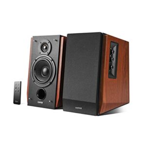 edifier r1700bt bluetooth bookshelf speakers – active near-field studio monitors – powered speakers 2.0 setup wooden enclosure – 66w rms