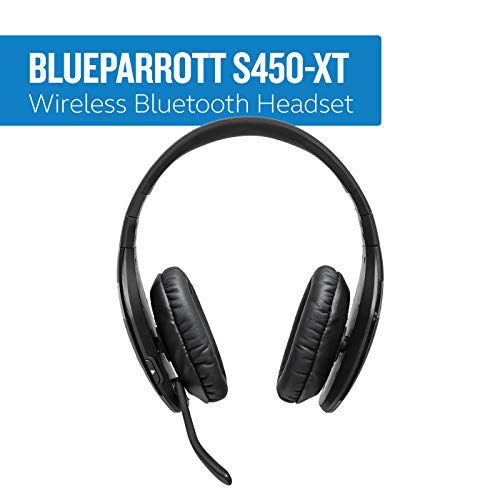 BlueParrott S450-XT Voice-Controlled Bluetooth Headset – Industry Leading Sound with Long Wireless Range, Extreme Comfort and Up to 24 Hours of Talk Time , Black , Stereo