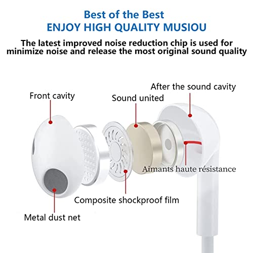2 Pack-iPhone Earbuds Wired Lightning Headphone【Apple MFi Certified】in-Ear Headset Stereo Noise Canceling with Built-in Microphone & Volume Control Compatible with iPhone 13/12/11/SE/X/XR/8/7-All iOS
