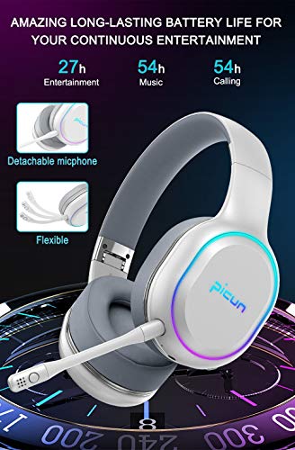 Bluetooth Headphones with Microphone Deep Bass Wireless Headphones Over Ear, Noise Cancelling Headphones, Foldable Headset with Comfortable Protein Earpads, 60 Hours Playtime, for Travel/Work, White