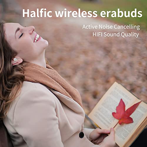 Halfic Kids Wireless Earbuds for Small Ears – Bluetooth 5.0 Headphones with Microphone and Noise Reduction – 36H Playtime IPX5 Waterproof Touch Control, HiFi Stereo Earphone for Adult