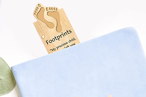 Footprints in The Sand Poem Bookmark - and Inspirational Magnetic Bookmarks, Pocket Size Motivational Card Set | Christian Cardstock and Prayer Bookmarks for Bible Study, Book, Journal | 7 Items