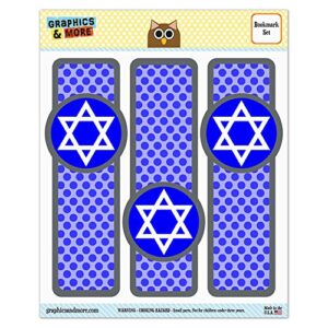 set of 3 glossy laminated bookmarks – religious – star of david shield jewish