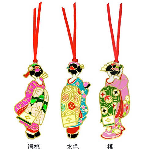 Tomoko 12519 Bookmark Maiko Dark Peach Stained Glass Style