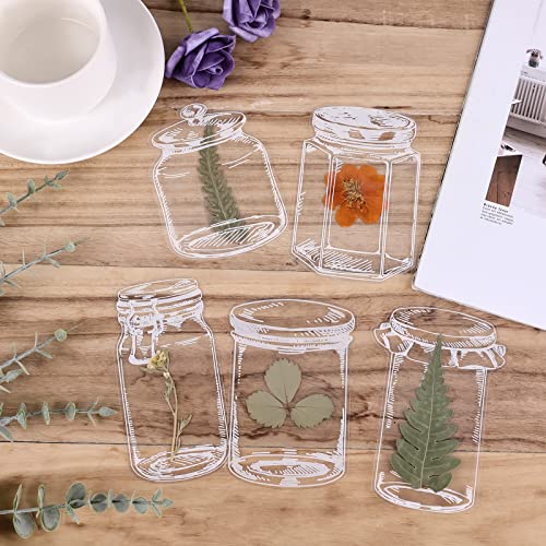 TOYMIS 20pcs Flower Bookmark, Transparent Bookmark Clear Waterproof DIY Dried Flower Bookmarks Craft for Home DIY Craft Reading Scrapbook (Regular Bottle)