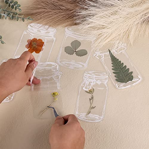 TOYMIS 20pcs Flower Bookmark, Transparent Bookmark Clear Waterproof DIY Dried Flower Bookmarks Craft for Home DIY Craft Reading Scrapbook (Regular Bottle)