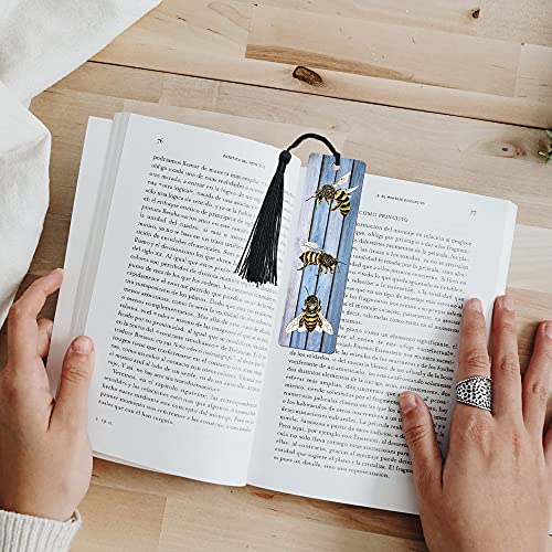 FIVE ELEPHANT Bee Bookmark | Illustrated Bookmarks | Double-Sided Bookmarks | Cozy Bookmarks, Gift for Book Lover Writers Friend