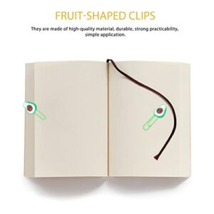 6Pcs Paper Clips Fruit-shape Bookmarks Paper Clamp Flexible Large Office Paperclips for Office School and Personal Use, avocado shape