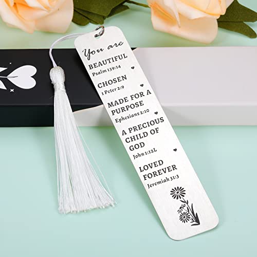 Inspirational Christian Gifts for women Bible Verse Bookmark with Tassel Book Lover Gifts for Women Birthday Christmas Bookmarks Gifts for Friends Girl Sister Female Bookworms Book Club Religious Gift