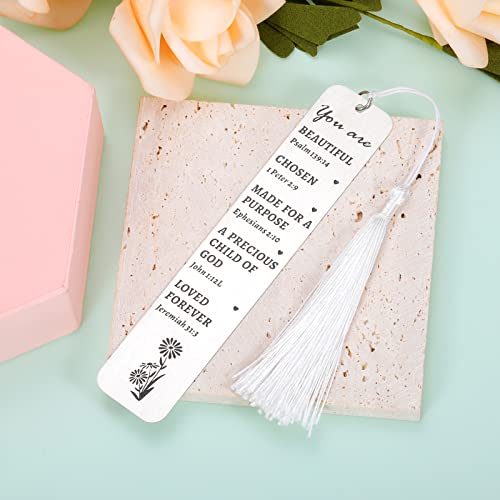 Inspirational Christian Gifts for women Bible Verse Bookmark with Tassel Book Lover Gifts for Women Birthday Christmas Bookmarks Gifts for Friends Girl Sister Female Bookworms Book Club Religious Gift