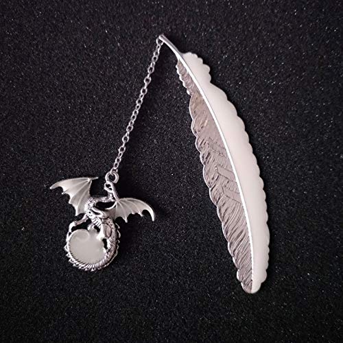 Luminous Bookmarks for Book Lovers 3D Feather Metal Feather Book Marks for Women Glow in The Dark Bookmarks (Elephant)