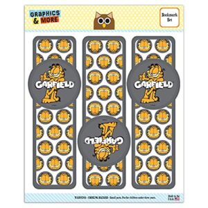 garfield with logo set of 3 glossy laminated bookmarks