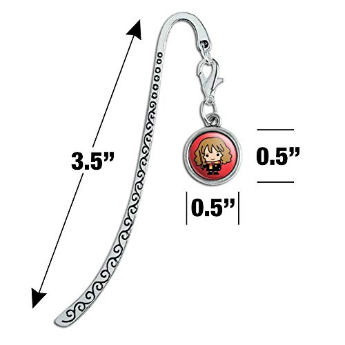 Harry Potter Cute Chibi Hermione Character Metal Bookmark Page Marker with Charm