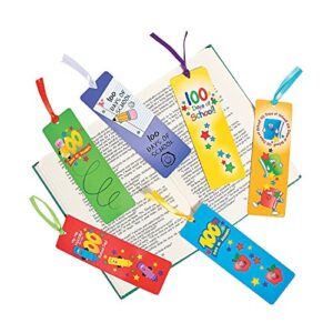 fun express 100th day laminated bookmarks – 48 pieces – educational and learning activities for kids