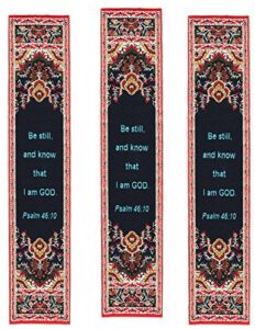 3 cloth tapestry payer bookmark be still and know psalm 46.10 9 1/2 inch