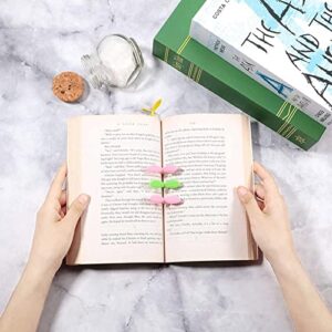 CZQIKEDA Sprout Little Green Bookmarks,Mini Green Silicone Grass Buds Bookmarks,Creative Sprouting Leaf Shape Bookmark for Bookworm Book Lovers Reading