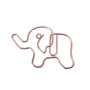 cucumis 20 pcs creative animal paper clips rose gold decoration bookmark bill organization reading school supplies (elephant -20piece)