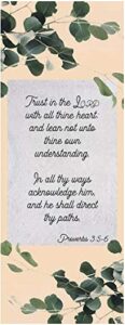b&h publishing group bookmark-trust in the lord (proverbs 3:5-6 kjv)-leaves (pack of 25) (jan 2020)