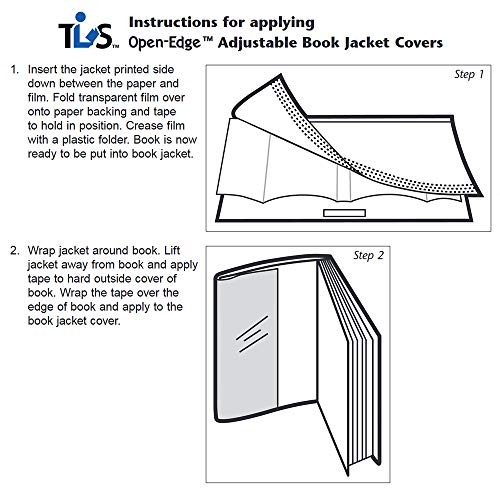 The Library Store Open Edge Adjustable Book Jacket Covers Without Tab 12 inches H x 25 1/2 inches L 50 per Box