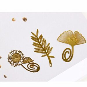 Fascola Pack of 8 Cute Cartoon Art Golden Feather Bookmarks Metal Book Mark for Reading Stationery Office School Supplies