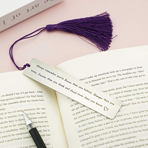 Inspirational Gift Bookmark 2021 Graduation Gifts for Girlfriend Her Sister Daughter Encouragement Bookmarks Book Lover Gifts (Always Remember You're Braver Than You Believe)