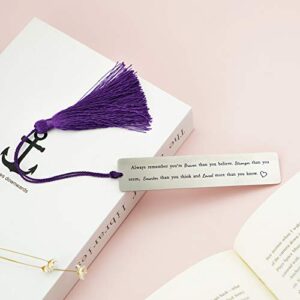 Inspirational Gift Bookmark 2021 Graduation Gifts for Girlfriend Her Sister Daughter Encouragement Bookmarks Book Lover Gifts (Always Remember You're Braver Than You Believe)