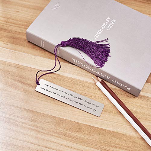 Inspirational Gift Bookmark 2021 Graduation Gifts for Girlfriend Her Sister Daughter Encouragement Bookmarks Book Lover Gifts (Always Remember You're Braver Than You Believe)